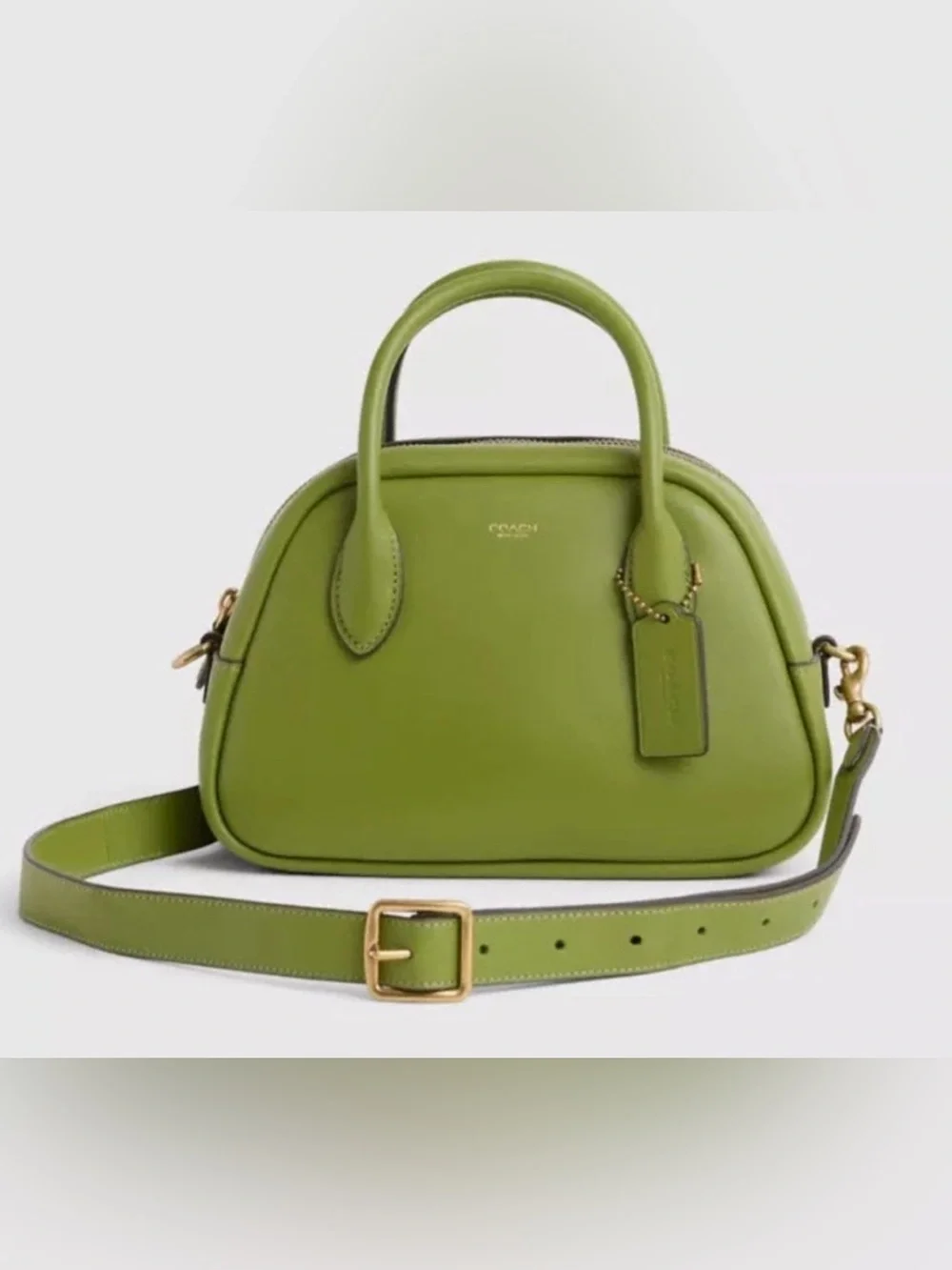 Coach Borough Bowling Bag in Dark Lime - Picture 1 of 9